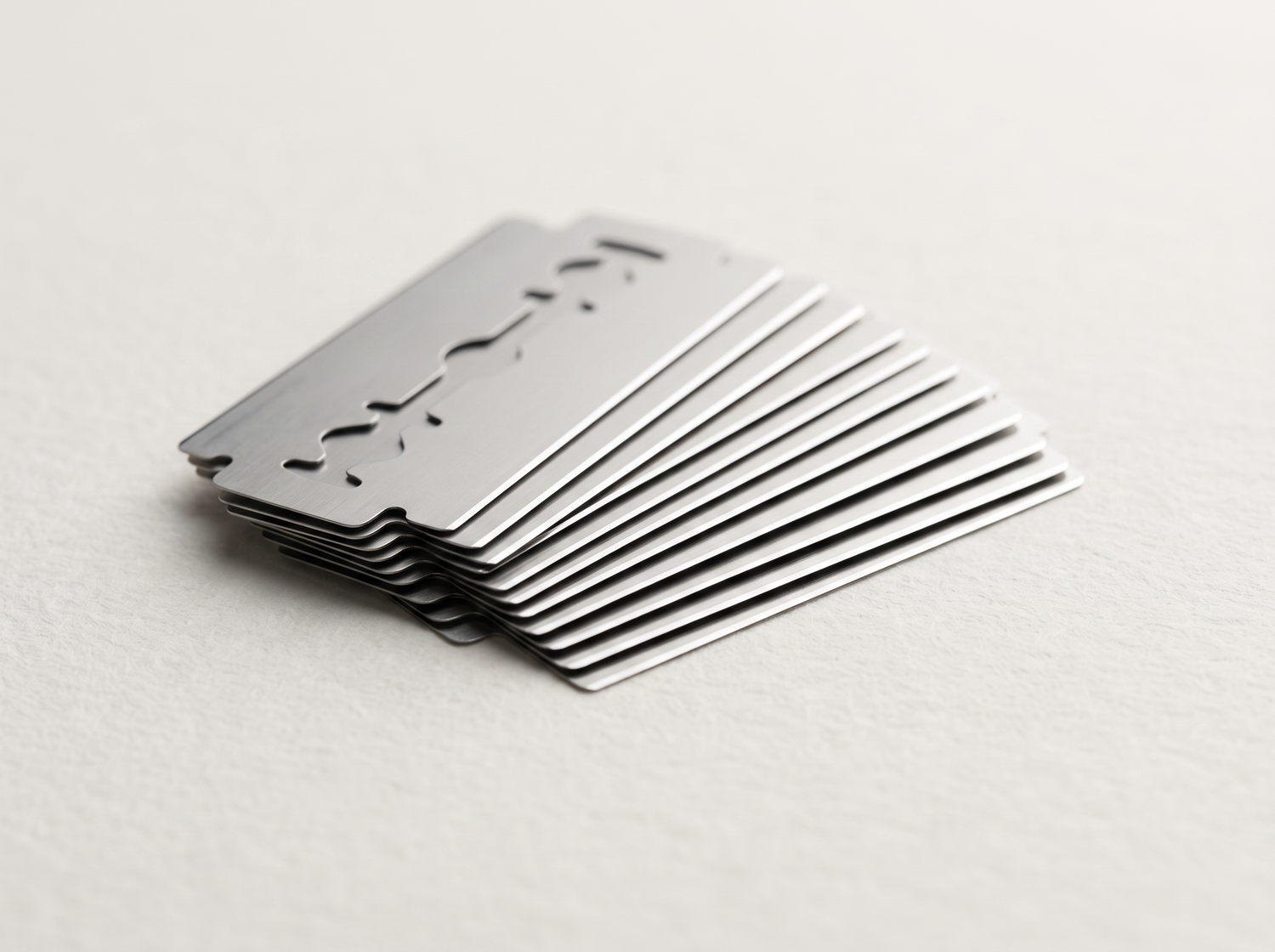 Stack of double-edge razor blades, shave for cents